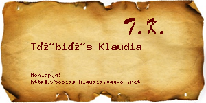 Tóbiás Klaudia névjegykártya