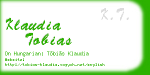 klaudia tobias business card
